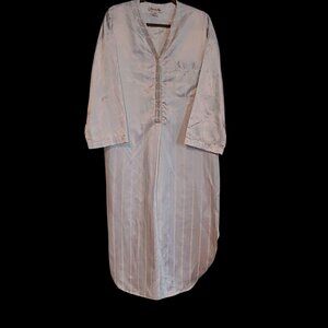 Vintage Christian Dior Nightshirt Nightgown Pale Blue Pinstripe S Style 337641